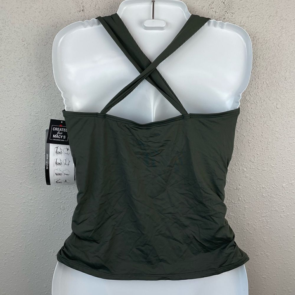 NWT La Blanca Olive Green Tankini Swim Top - Picture 4 of 6